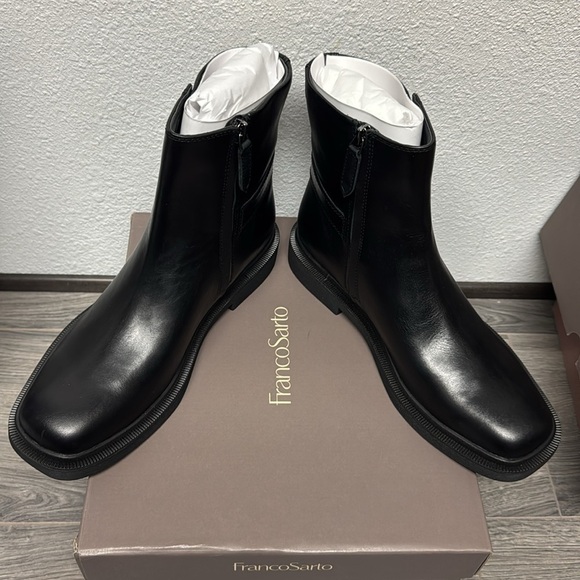 Franco Sarto Axel Ankle Boot In Black Leather - Picture 7 of 8